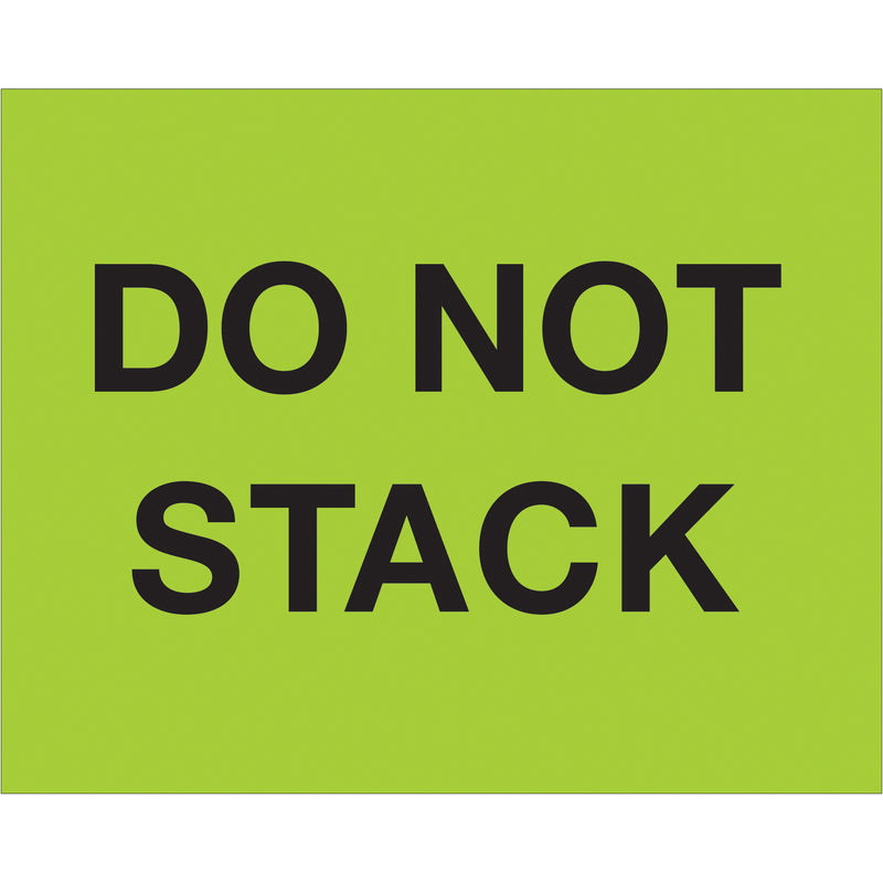 8 x 10" - "Do Not Stack" (Fluorescent Green) Labels, Roll Of 250 Roll Of 250