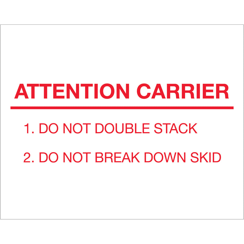 8 x 10" - "Attention Carrier" Labels, Roll Of 250 Roll Of 250