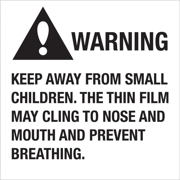 2 x 2" - "Warning Keep Away From Small Children", Roll Of 500 Roll Of 500