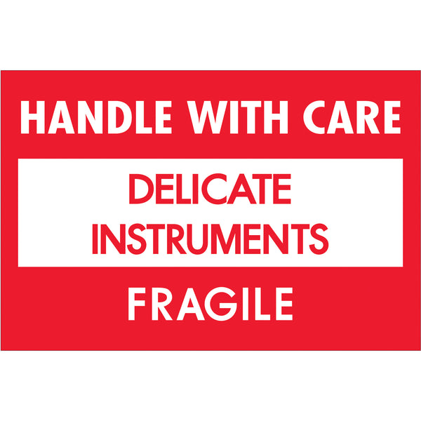 2 x 3" - "Delicate Instruments - HWC" - Fragile Labels (DL1308) Roll Of 500