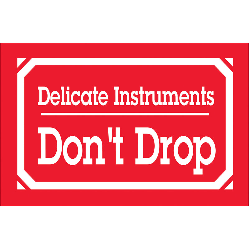 3 x 5" - "Delicate Instruments - Don't Drop" Labels (DL1350) Roll Of 500