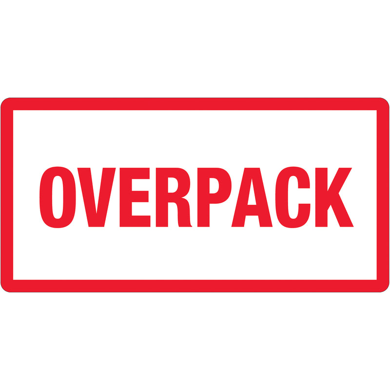 3 x 6" - "Overpack" Labels, Roll Of 500 Roll Of 500