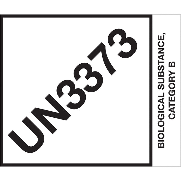 4 x 4 3/4" - "UN3373 Biological Substance Category B" Labels, Roll Of 500 Roll Of 500