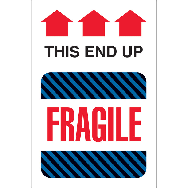 4 x 6" - "This End Up - Fragile" Labels (DL1550) Roll Of 500
