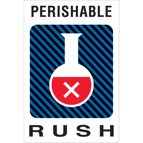 4 x 6" - "Perishable Rush" Labels (DL1600) Roll Of 500