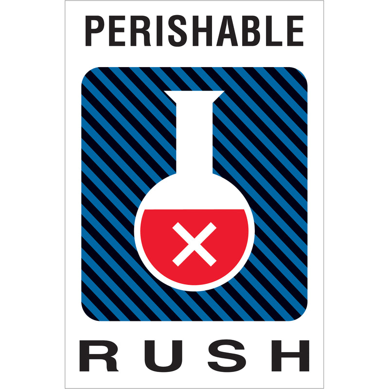 4 x 6" - "Perishable Rush" Labels (DL1600) Roll Of 500