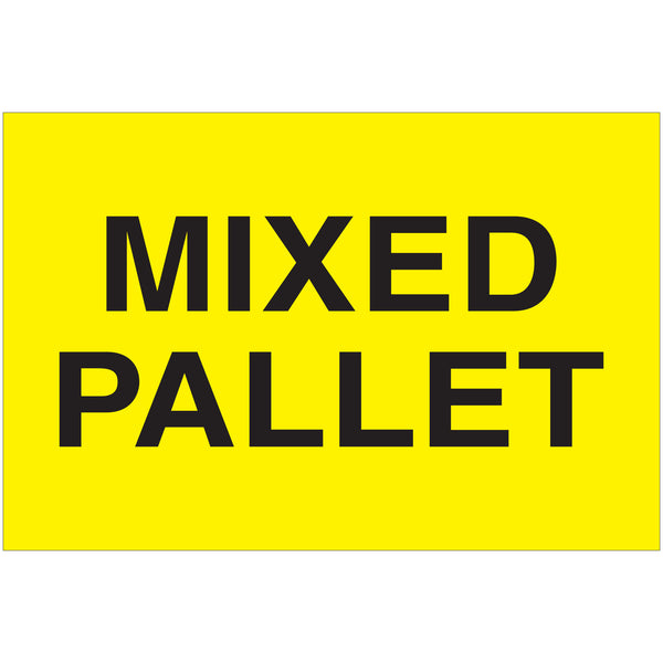 2 x 3" - "Mixed Pallet" (Fluorescent Yellow) Labels (DL1622) Roll Of 500