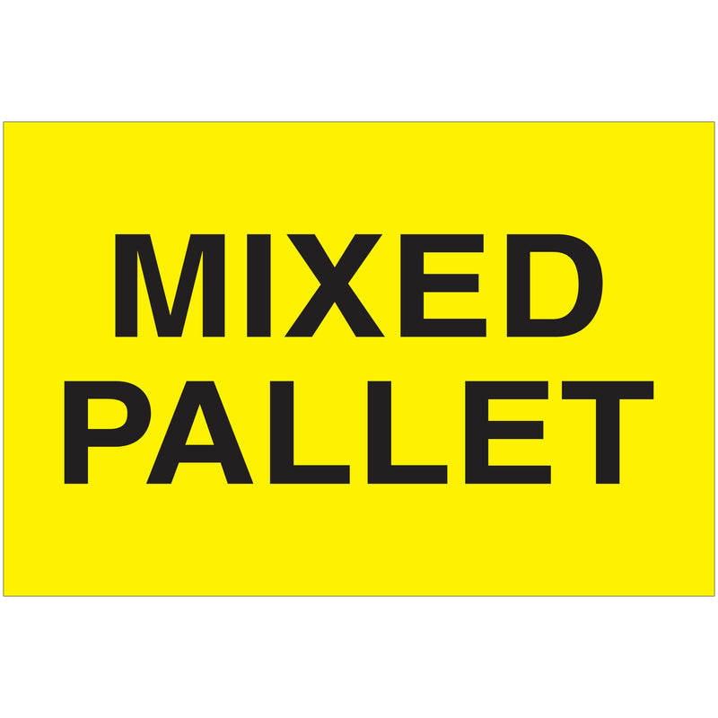 2 x 3" - "Mixed Pallet" (Fluorescent Yellow) Labels (DL1622) Roll Of 500