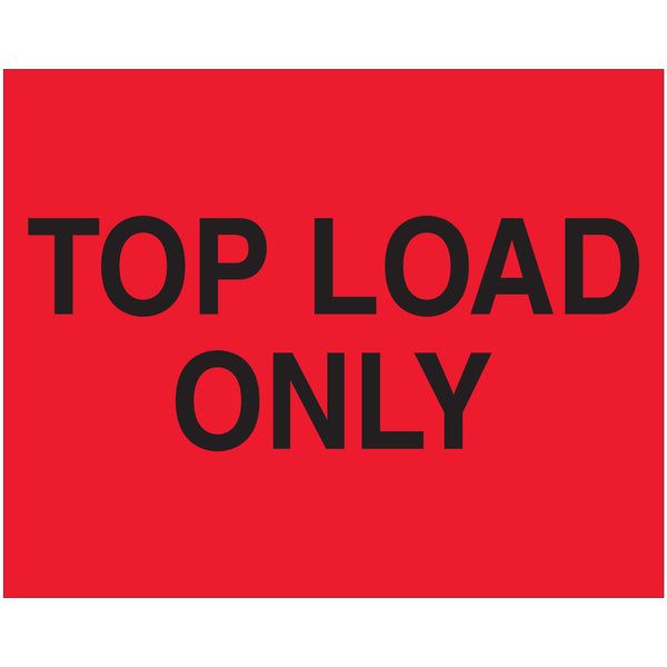8 x 10" - "Top Load Only" (Fluorescent Red) Labels (DL1634) Roll Of 250