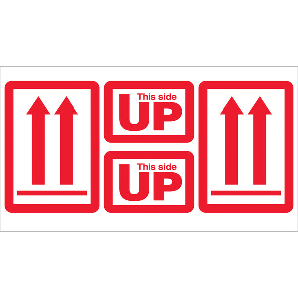 5 x 9" - "This Side Up" Arrow Labels (DL1890) Roll Of 500