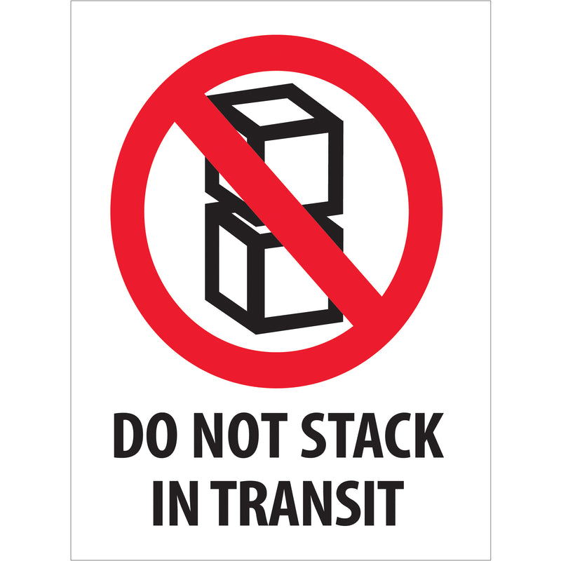 3 x 4" - "Do Not Stack In Transit" Labels (DL2150) Roll Of 500