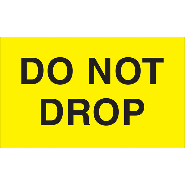 3 x 5" - "Do Not Drop" (Fluorescent Yellow) Labels, Roll Of 500 Roll Of 500