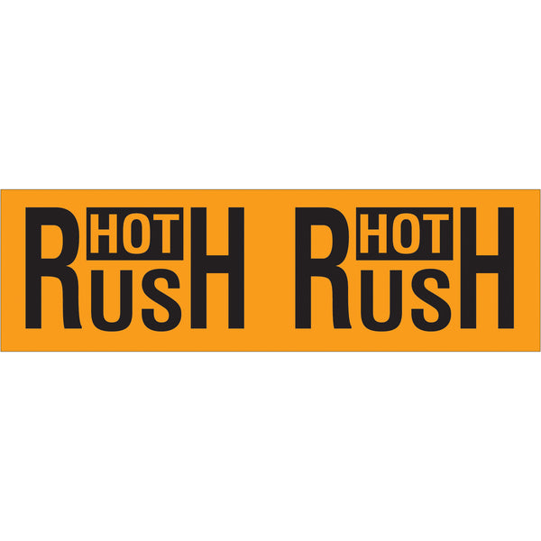 3 x 10" - "Hot Rush" (Fluorescent Orange) Labels, Roll Of 500 Roll Of 500