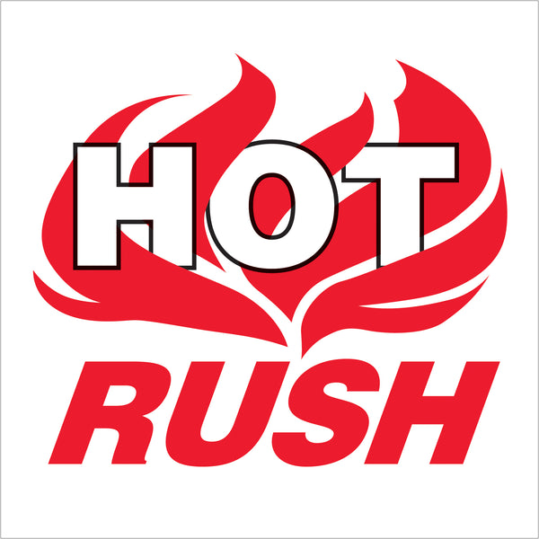 4 x 4" - "Hot Rush" Labels (DL3193) Roll Of 500