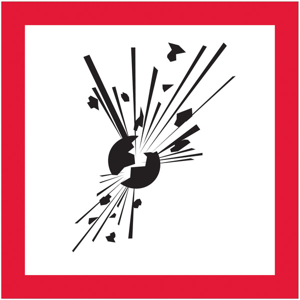 1 x 1" Pictogram - Exploding Bomb Labels, Roll Of 500 Roll Of 500