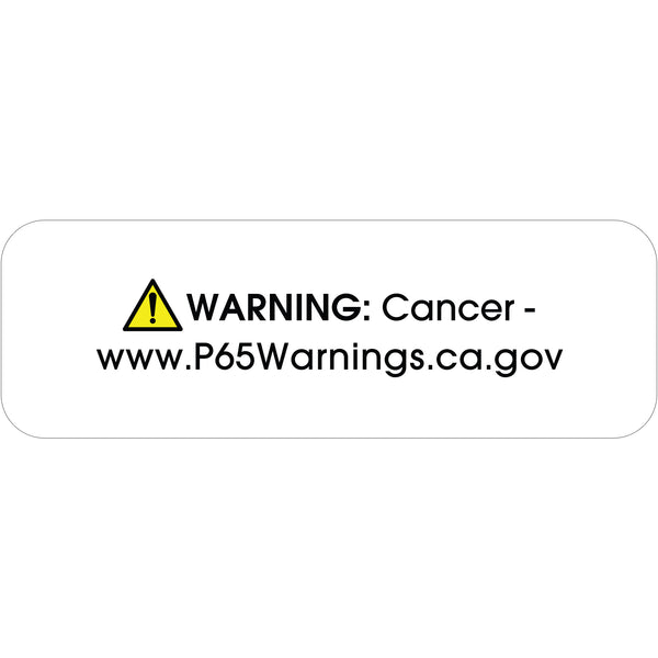 1 1/2 x 1/2" - "Warning: Cancer - " Prop 65 Labels, Roll Of 500 Roll Of 500