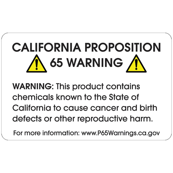 2 3/8 x 1 1/2" - Full Generic Warning Prop 65 Labels, Roll Of 500 Roll Of 500