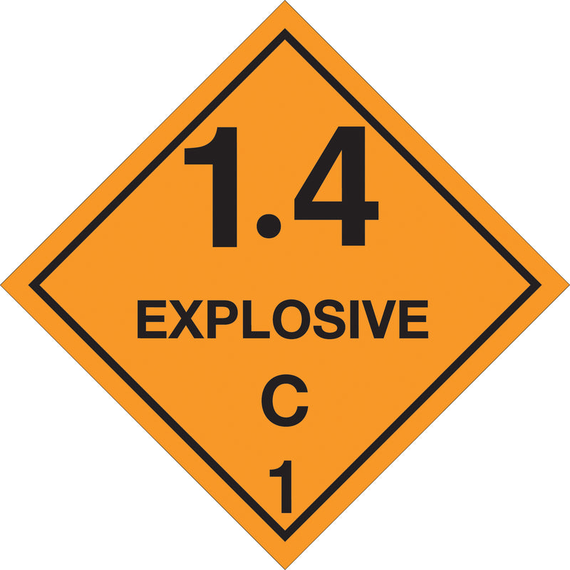 4 x 4" - "Explosive - 1.4C - 1 Labels, Roll Of 500 Roll Of 500