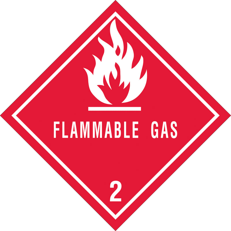 4 x 4" - "Flammable Gas - 2" Labels, Roll Of 500 Roll Of 500