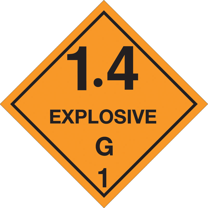 4 x 4" - "1.4 - Explosive - G 1" Labels, Roll Of 500 Roll Of 500