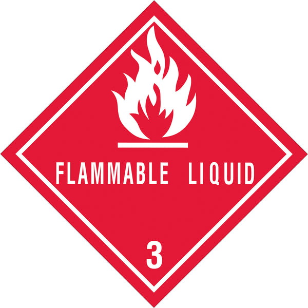 4 x 4" - "Flammable Liquids - 3" Labels, Roll Of 500 Roll Of 500