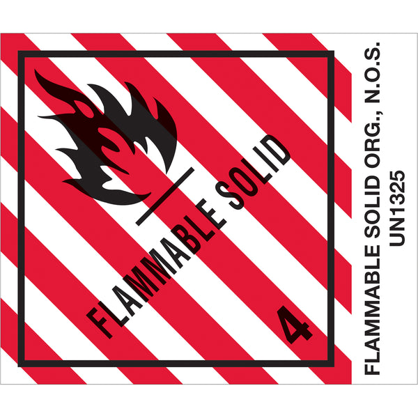 4 x 4 3/4" - "Flammable Solids, N.O.S." Labels Roll Of 500