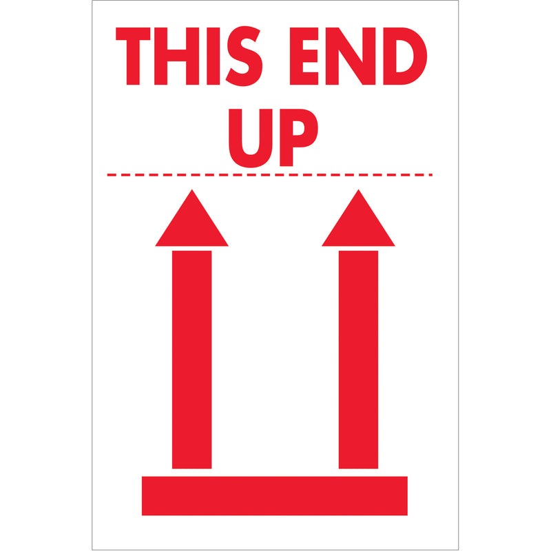 2 x 3" - "This End Up" Labels (DL5154) Roll Of 500