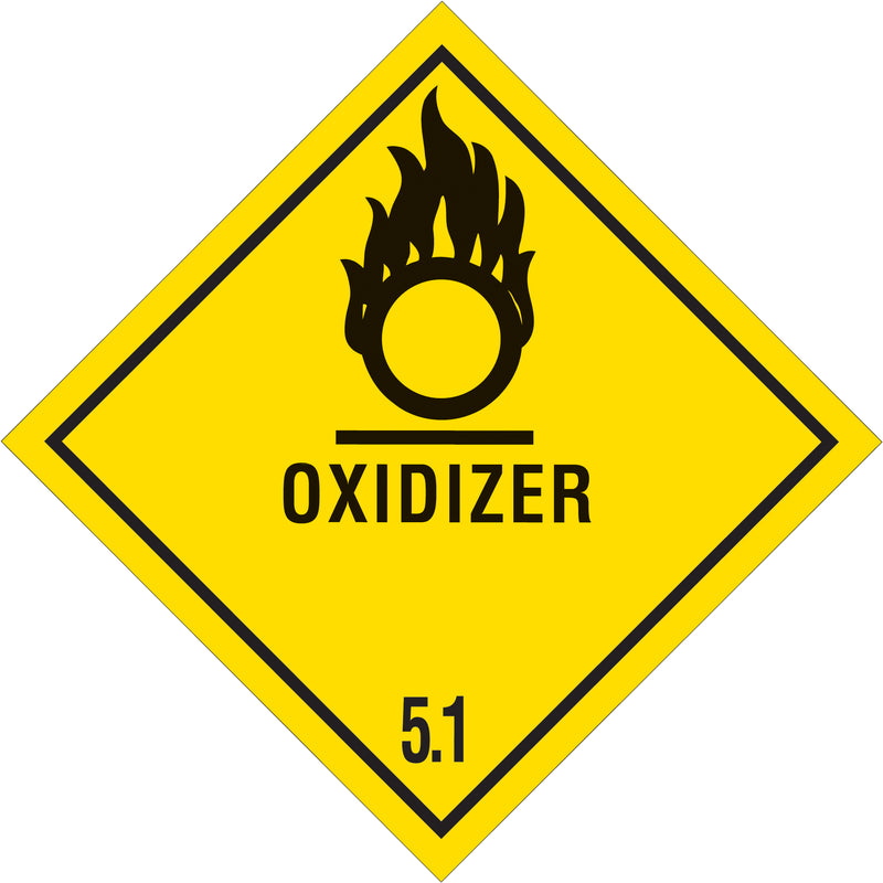 4 x 4" - "Oxidizer - 5.1" Labels, Roll Of 500 Roll Of 500