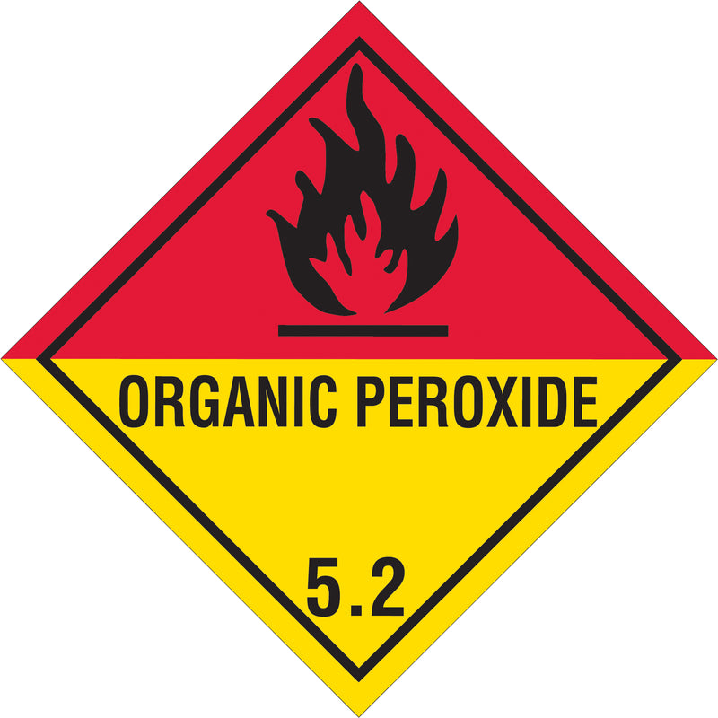 4 x 4" - "Organic Peroxide - 5.2" Labels, Roll Of 500 Roll Of 500