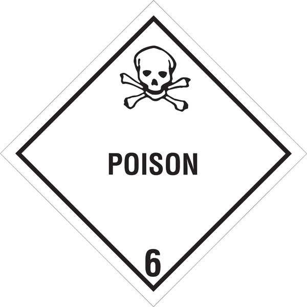 4 x 4" - "Poison - 6" Labels, Roll Of 500 Roll Of 500