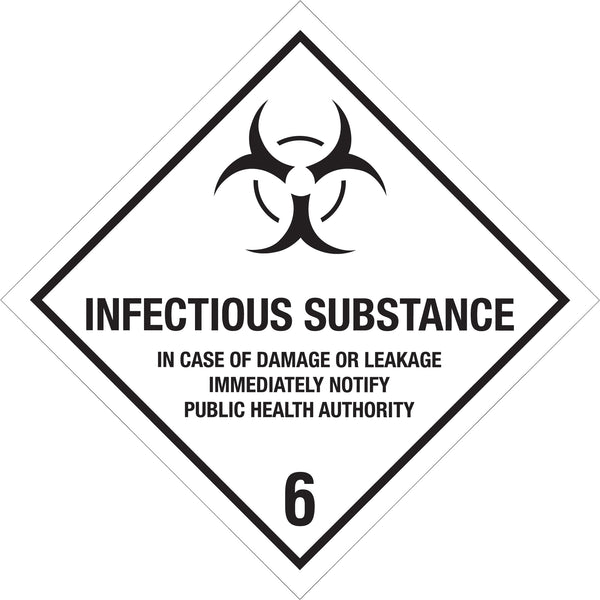 4 x 4" - "Infectious Substance - 6" Labels, Roll Of 500 Roll Of 500