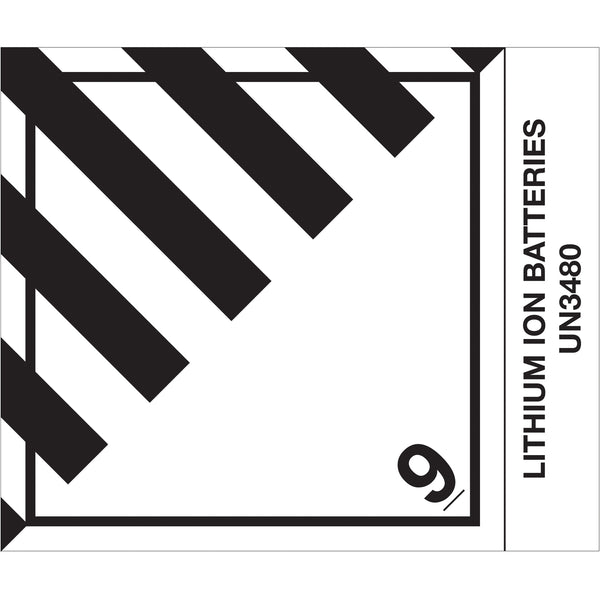 4 x 4 3/4" - "Lithium Ion Batteries" Labels, Roll Of 500 Roll Of 500