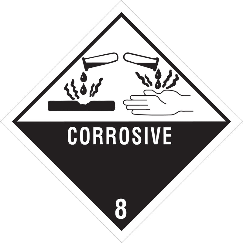 4 x 4" - "Corrosive - 8" Labels, Roll Of 500 Roll Of 500