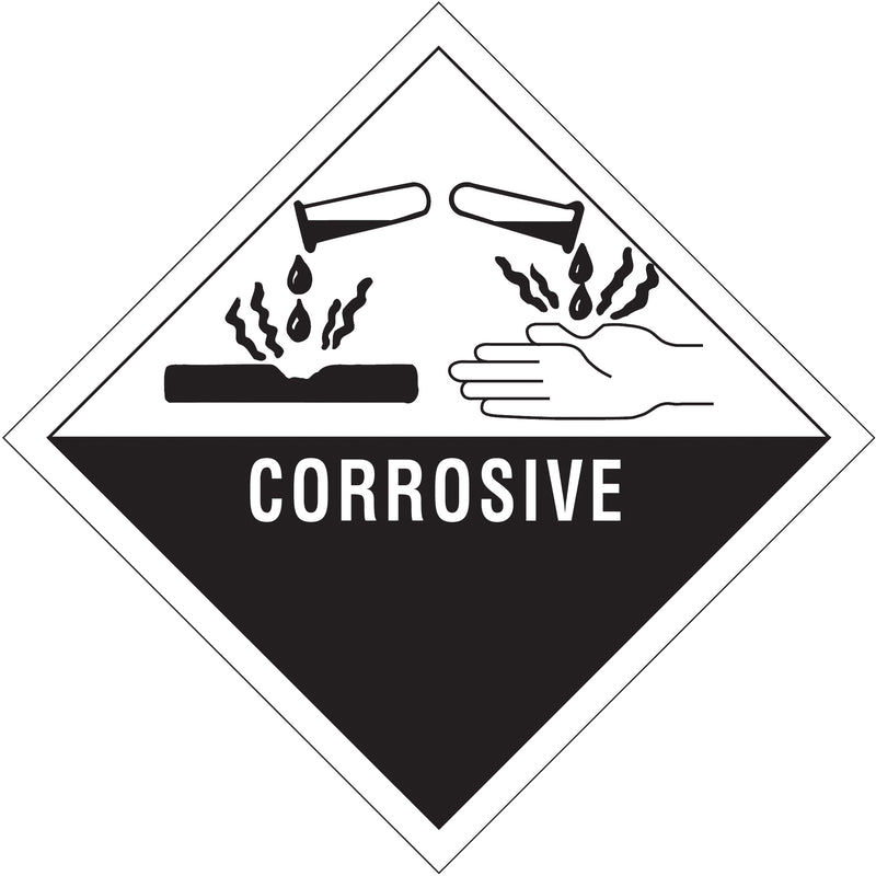 4 x 4" - "Corrosive" Labels, Roll Of 500 Roll Of 500