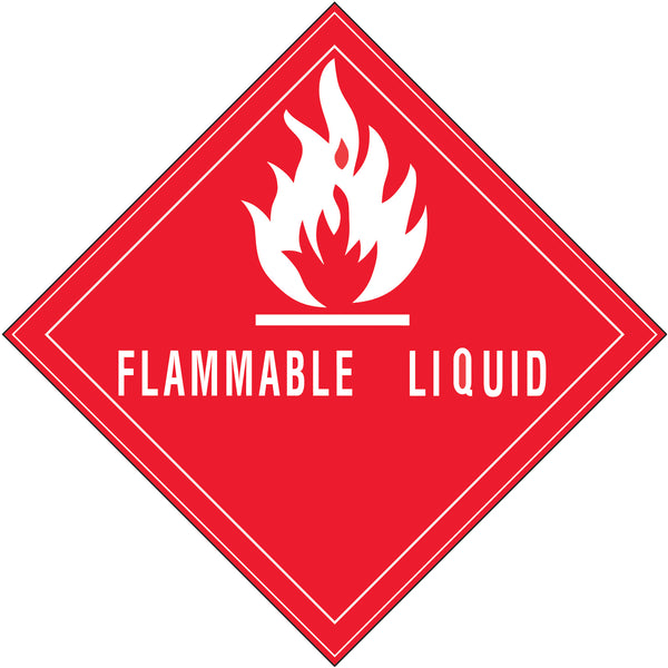 4 x 4" - "Flammable Liquid" Labels, Roll Of 500 Roll Of 500