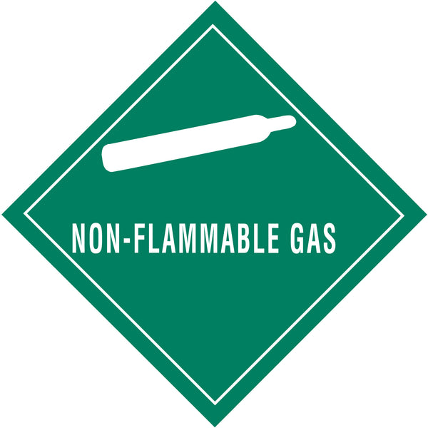 4 x 4" - "Non-Flammable Gas" Labels, Roll Of 500 Roll Of 500