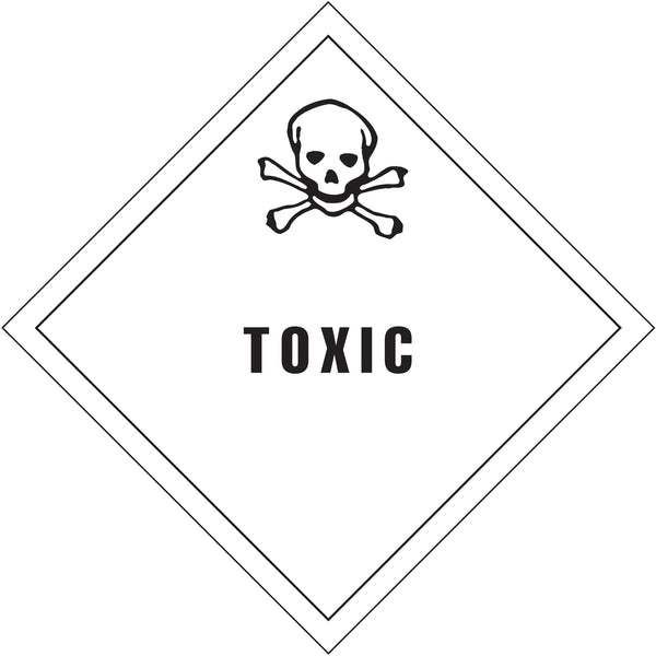 4 x 4" - "Toxic" Labels, Roll Of 500 Roll Of 500