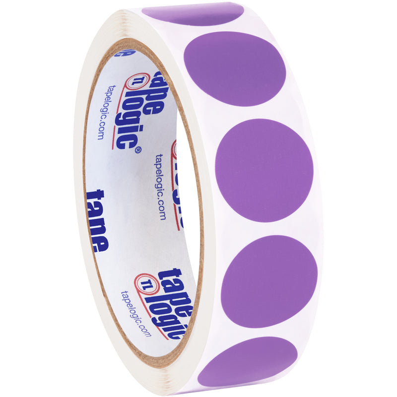 1" Purple Inventory Circle Labels, Roll Of 500 Roll Of 500