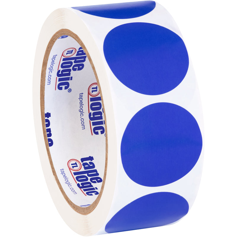 1 1/2" Dark Blue Inventory Circle Labels, Roll Of 500 Roll Of 500