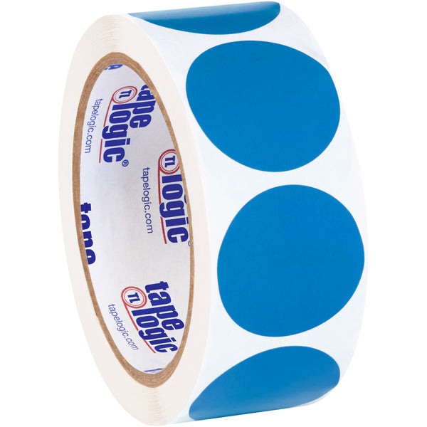 1 1/2" Light Blue Inventory Circle Labels, Roll Of 500 Roll Of 500