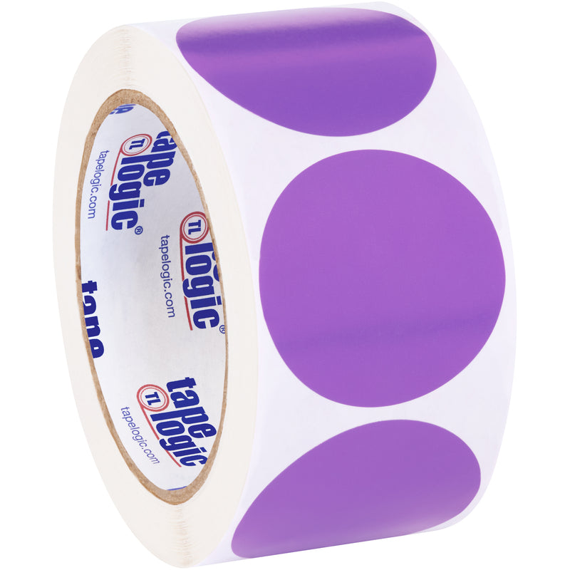 2" Purple Inventory Circle Labels, Roll Of 500 Roll Of 500