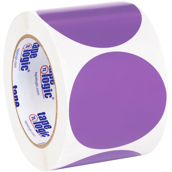 3" Purple Inventory Circle Labels, Roll Of 500 Roll Of 500