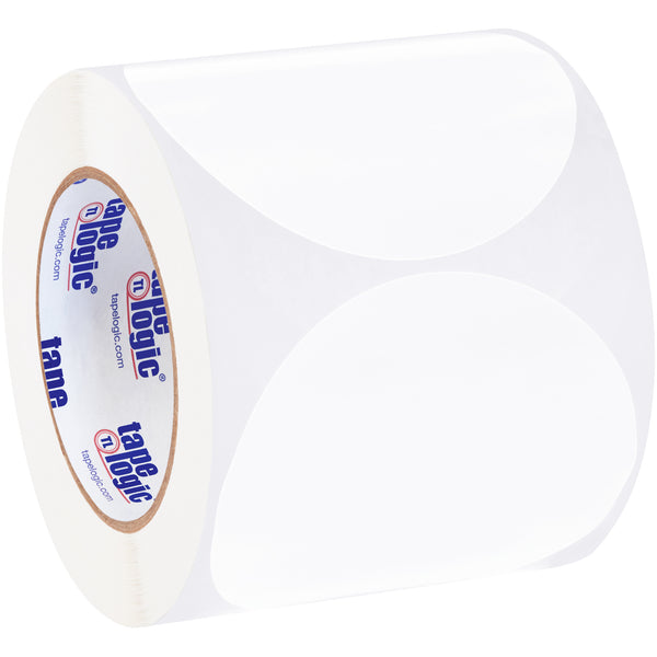 4" White Inventory Circle Labels, Roll Of 500 Roll Of 500