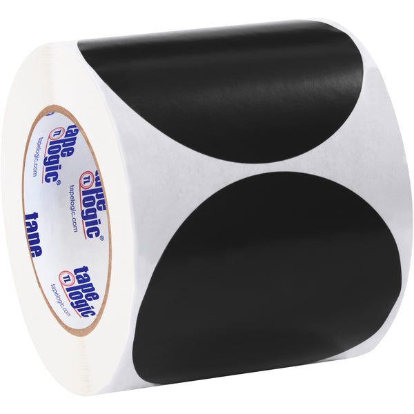 4" Black Inventory Circle Labels, Roll Of 500 Roll Of 500