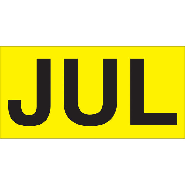 3 x 6" - "JUL" (Fluorescent Yellow) Months of the Year Labels, Roll Of 500 Roll Of 500