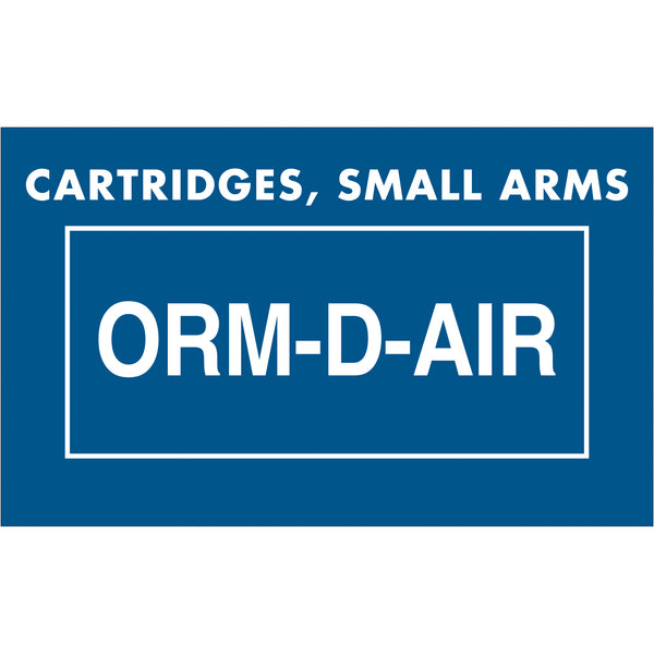 1 3/8 x 2 1/4" - "Cartridges, Small Arms ORM-D-AIR" Labels Roll Of 500