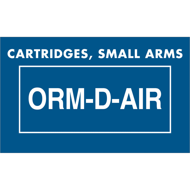 1 3/8 x 2 1/4" - "Cartridges, Small Arms ORM-D-AIR" Labels Roll Of 500