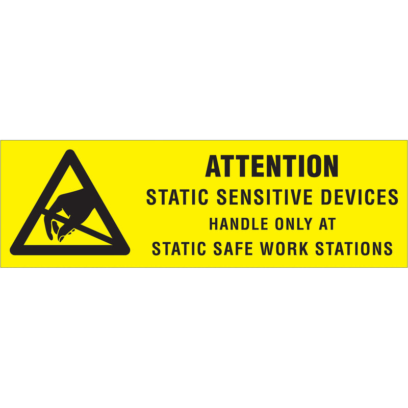 5/8 x 2" - "Attention - Static Sensitive Devices" Labels, Roll Of 500 Roll Of 500