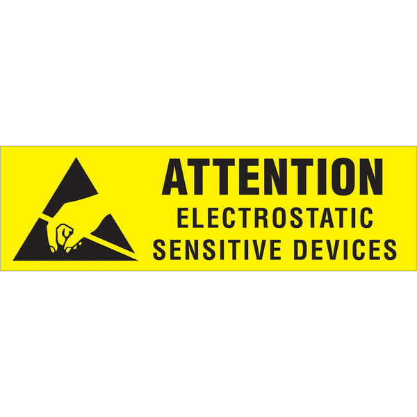 3/8 x 1 1/4" - "Electrostatic Sensitive Devices" Labels, Roll Of 500 Roll Of 500