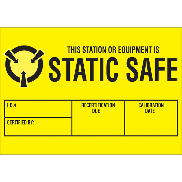 1 3/4 x 2 1/2" - "Static Safe" Labels, Roll Of 500 Roll Of 500